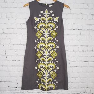 Anthropologie Tabitha Grey Embroidered Dress Sz 6